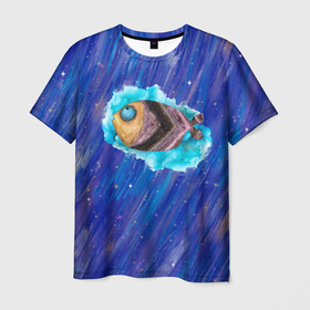 Мужская футболка 3D с принтом Забавная рыба в Петрозаводске, 100% полиэфир | прямой крой, круглый вырез горловины, длина до линии бедер | fish | море | океан | рыба | рыбалка | рыбина | рыбка