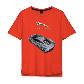 Мужская футболка хлопок Oversize с принтом Ягуар   зачётное точило в Курске, 100% хлопок | свободный крой, круглый ворот, “спинка” длиннее передней части | Тематика изображения на принте: car | jaguar | power | prestige | автомобиль | мощь | престиж | тачка | точило | ягуар