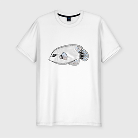 Мужская футболка хлопок Slim с принтом Красивая рыбка в Кировске, 92% хлопок, 8% лайкра | приталенный силуэт, круглый вырез ворота, длина до линии бедра, короткий рукав | животное | море | морской | рыба | рыбка
