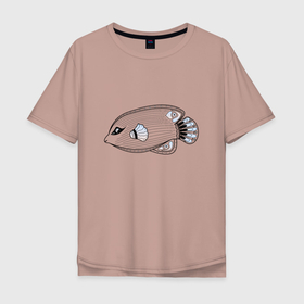 Мужская футболка хлопок Oversize с принтом Красивая рыбка в Екатеринбурге, 100% хлопок | свободный крой, круглый ворот, “спинка” длиннее передней части | животное | море | морской | рыба | рыбка