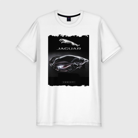Мужская футболка хлопок Slim с принтом Jaguar concept в Петрозаводске, 92% хлопок, 8% лайкра | приталенный силуэт, круглый вырез ворота, длина до линии бедра, короткий рукав | car | concept | jaguar | power | prestige | автомобиль | мощь | престиж | тачка | точило | ягуар