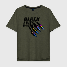 Мужская футболка хлопок Oversize с принтом Black Lives Matter 2022 , 100% хлопок | свободный крой, круглый ворот, “спинка” длиннее передней части | black lives matter | арт | блек лайвс метте | графити | минимализм | царапины