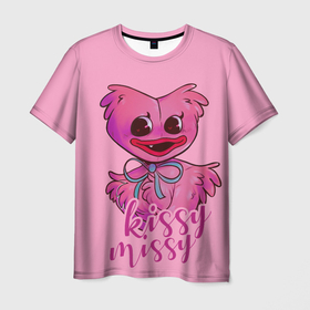Мужская футболка 3D с принтом Pink Kissy Missy в Курске, 100% полиэфир | прямой крой, круглый вырез горловины, длина до линии бедер | Тематика изображения на принте: kissy | kissy missy | missy | poppy playtime | игра | киси | киси миси | кисси мисси | кукла | миси | монстр | плэйтайм | попи плей тайм | попи плэй тайм | попиплейтам | попиплэйтайм | поппи плейтайм | поппиплэйтайм