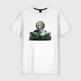 Мужская футболка хлопок Slim с принтом Alfa Romeo Motorsport Racing Team в Тюмени, 92% хлопок, 8% лайкра | приталенный силуэт, круглый вырез ворота, длина до линии бедра, короткий рукав | alfa romeo | car | italy | motorsport | power | prestige | racing | team | автомобиль | автоспорт | альфа ромео | гонка | италия