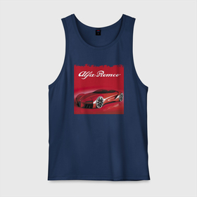 Мужская майка хлопок с принтом Alfa Romeo   красная мечта , 100% хлопок |  | Тематика изображения на принте: alfa romeo | car | italy | motorsport | power | prestige | racing | team | автомобиль | автоспорт | альфа ромео | гонка | италия
