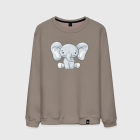Мужской свитшот хлопок с принтом Маленький милый слоненок в Курске, 100% хлопок |  | маленький | милый | слон | слоненок | слоник