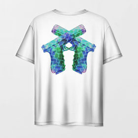 Мужская футболка 3D с принтом ЙОУ. COLLECTION в Кировске, 100% полиэфир | прямой крой, круглый вырез горловины, длина до линии бедер | автомат | генг | глок | йоу | ксго | оружие | пистолет | реп | сленг | текстура | тишка | хайп | цвет