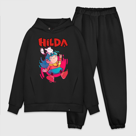 Мужской костюм хлопок OVERSIZE с принтом Хильда арт Hilda в Петрозаводске,  |  | hilda | netflix | глушь | мультик | мультсериал | мультфильм | нетфликс | синеволосая | синие волосы | хильда