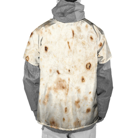 Накидка на куртку 3D с принтом Лаваш   тексутра в Тюмени, 100% полиэстер |  | брату | для студента | другу | еда | жене | лаваш | мужу | патерн | подруге | правильное питание | сестре | текстура | шаурма