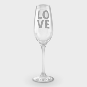 Фужер для шампанского с принтом Lo ve в Кировске,  |  | 14 февраля | love | буквы | гравировка | любовь | надпись
