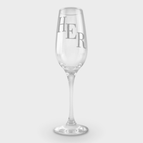 Фужер для шампанского с принтом Her ,  |  | 14 февраля | her | буквы | гравировка | ее | латиница | любовь | надпись