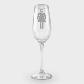 Фужер для шампанского с принтом W в Белгороде,  |  | Тематика изображения на принте: 14 февраля | гравировка | женщина | знак | латиница | любовь | сердечко