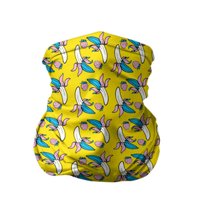 Бандана-труба 3D с принтом Летний узор. Забавные бананчики в Тюмени, 100% полиэстер, ткань с особыми свойствами — Activecool | плотность 150‒180 г/м2; хорошо тянется, но сохраняет форму | Тематика изображения на принте: банан | летний | лето | разноцветный | фрукты