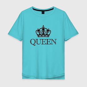 Мужская футболка хлопок Oversize с принтом QUEEN | ПАРНЫЕ | Королева в Курске, 100% хлопок | свободный крой, круглый ворот, “спинка” длиннее передней части | queen | девушке | для двоих | жене | как у всех | королева | на английском | на кружку | надпись | парные | подруге | прикольная надпись | сестре