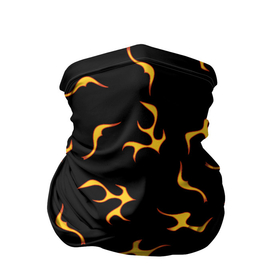 Бандана-труба 3D с принтом Огоньки   Узор в Санкт-Петербурге, 100% полиэстер, ткань с особыми свойствами — Activecool | плотность 150‒180 г/м2; хорошо тянется, но сохраняет форму | для пледа | желтый | красный | огонь | пламя | подарок | узор