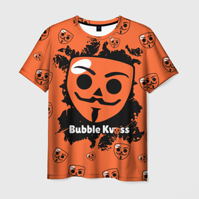 Мужская футболка 3D с принтом ИГРА БАБЛ КВАС   BUBBLE KVASS , 100% полиэфир | прямой крой, круглый вырез горловины, длина до линии бедер | brawl stars | бабл квас | бабле квас | баблквас | бравл старс | игра | мем