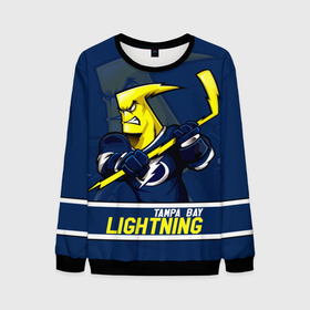 Мужской свитшот 3D с принтом Тампа Бэй Лайтнинг, Tampa Bay Lightning в Санкт-Петербурге, 100% полиэстер с мягким внутренним слоем | круглый вырез горловины, мягкая резинка на манжетах и поясе, свободная посадка по фигуре | Тематика изображения на принте: hockey | lightning | nhl | tampa bay | tampa bay lightning | usa | лайтнинг | маскот | москот | нхл | спорт | сша | тампабэй | тампабэй лайтнинг | хоккей | шайба