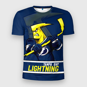 Мужская футболка 3D Slim с принтом Тампа Бэй Лайтнинг, Tampa Bay Lightning в Петрозаводске, 100% полиэстер с улучшенными характеристиками | приталенный силуэт, круглая горловина, широкие плечи, сужается к линии бедра | hockey | lightning | nhl | tampa bay | tampa bay lightning | usa | лайтнинг | маскот | москот | нхл | спорт | сша | тампабэй | тампабэй лайтнинг | хоккей | шайба