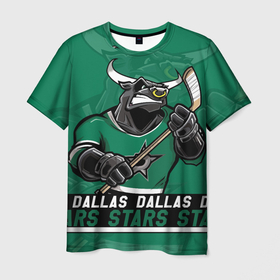 Мужская футболка 3D с принтом Dallas Stars, Даллас Старз в Курске, 100% полиэфир | прямой крой, круглый вырез горловины, длина до линии бедер | dallas | dallas stars | nhl | stanley cup | stars | даллас | даллас старз | кубок стенли | кубок стэнли | ничушкин | нхл | старз | старс | хоккей | хоккейный клуб
