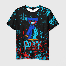 Мужская футболка 3D с принтом Poppy Playtime Плэйтайм. в Курске, 100% полиэфир | прямой крой, круглый вырез горловины, длина до линии бедер | huggy wuggy | poppy playtime | игра | кукла | монстр | плэйтайм | поппи плейтайм | хагги вагги | хоррор