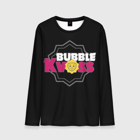 Мужской лонгслив 3D с принтом Bubble Kvass   emblem в Курске, 100% полиэстер | длинные рукава, круглый вырез горловины, полуприлегающий силуэт | computer game | meme | memes | mobile | parody | бабл квас | компьютерная игра | мемная | мемы | мобильная | пародия