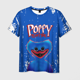 Мужская футболка 3D с принтом Poppy Playtime (поппи плейтайм) хагги вагги в Курске, 100% полиэфир | прямой крой, круглый вырез горловины, длина до линии бедер | huggy wuggy | poppy playtime | игра | кукла | монстр | плэйтайм | поппи плейтайм | хагги вагги | хоррор