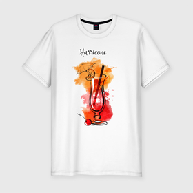 Мужская футболка хлопок Slim с принтом Hurrcane cocktail в Екатеринбурге, 92% хлопок, 8% лайкра | приталенный силуэт, круглый вырез ворота, длина до линии бедра, короткий рукав | hurrcane | вечеринка | женские | коктейль | напитки | отдых | праздник | ураган | экзотик