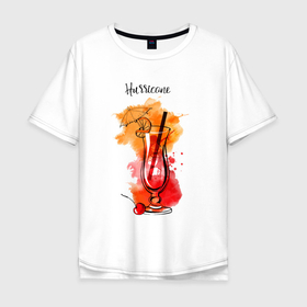 Мужская футболка хлопок Oversize с принтом Hurrcane cocktail в Курске, 100% хлопок | свободный крой, круглый ворот, “спинка” длиннее передней части | hurrcane | вечеринка | женские | коктейль | напитки | отдых | праздник | ураган | экзотик