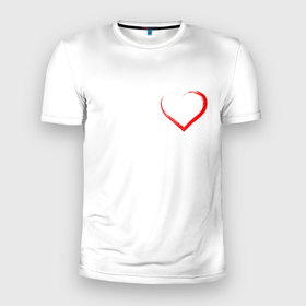 Мужская футболка 3D Slim с принтом Сердце для тебя в Курске, 100% полиэстер с улучшенными характеристиками | приталенный силуэт, круглая горловина, широкие плечи, сужается к линии бедра | Тематика изображения на принте: красиво | любовь | подарок | сердечко | сердце