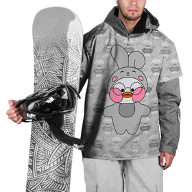 Накидка на куртку 3D с принтом Утенок Лалафанфан   В костюме зайца в Тюмени, 100% полиэстер |  | lalafanfan | rabbit | зайчик | заяц | игрушка | кролик | лалафанфан | плюшевый | утенок | утка