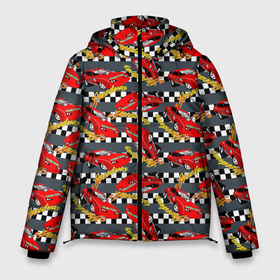 Мужская зимняя куртка 3D с принтом Спидвей Гонки в Тюмени, верх — 100% полиэстер; подкладка — 100% полиэстер; утеплитель — 100% полиэстер | длина ниже бедра, свободный силуэт Оверсайз. Есть воротник-стойка, отстегивающийся капюшон и ветрозащитная планка. 

Боковые карманы с листочкой на кнопках и внутренний карман на молнии. | extreme | racer | sp | street racing | авто | автогонки | автокросс | автомобиль | автослалом | автоспорт | автотриал | гараж | гоночный автомобиль | гонщик | драйв | дрифт | дрэгрейсинг | картинг | машина | мотор
