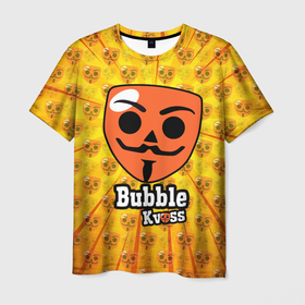 Мужская футболка 3D с принтом ИГРА БАБЛ КВАС | BUBBLE KVASS GAME , 100% полиэфир | прямой крой, круглый вырез горловины, длина до линии бедер | brawl stars | бабл квас | бабле квас | баблквас | бравл старс | игра | мем