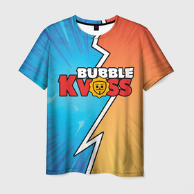 Мужская футболка 3D с принтом Бабл квас поп узор , 100% полиэфир | прямой крой, круглый вырез горловины, длина до линии бедер | бабл квас | игра | мобильная игра