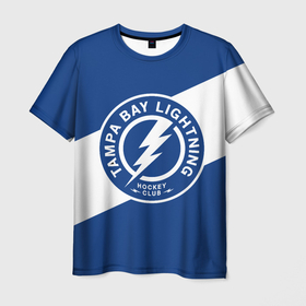 Мужская футболка 3D с принтом Тампа Бэй Лайтнинг , Tampa Bay Lightning в Екатеринбурге, 100% полиэфир | прямой крой, круглый вырез горловины, длина до линии бедер | hockey | lightning | nhl | tampa bay | tampa bay lightning | usa | лайтнинг | нхл | спорт | сша | тампабэй | тампабэй лайтнинг | хоккей | шайба