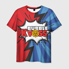 Мужская футболка 3D с принтом Бабл квас супер геройский узор , 100% полиэфир | прямой крой, круглый вырез горловины, длина до линии бедер | bubble kvas | бабл квас | игра | мобильная игра