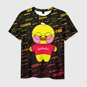 Мужская футболка 3D с принтом ЛАЛАФАНФАН   Желтый Утенок   LALAFANFAN   Yellow Duck , 100% полиэфир | прямой крой, круглый вырез горловины, длина до линии бедер | kawaii | lalafanfan | игрушка | кавай | лалафанфан | милый | плюшевый | утенок | утка | уточка