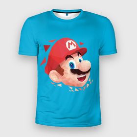 Мужская футболка 3D Slim с принтом Mario арт в Курске, 100% полиэстер с улучшенными характеристиками | приталенный силуэт, круглая горловина, широкие плечи, сужается к линии бедра | game | games | mario | игра | игры | марио