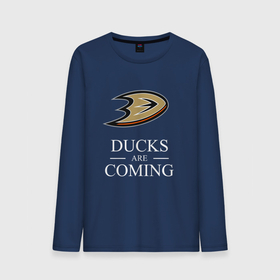 Мужской лонгслив хлопок с принтом Ducks Are Coming, Анахайм Дакс, Anaheim Ducks , 100% хлопок |  | anaheim | anaheim ducks | are coming | ducks | hockey | nhl | usa | winter is coming | дакс | нхл | спорт | сша | хоккей | шайба