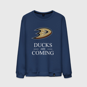 Мужской свитшот хлопок с принтом Ducks Are Coming, Анахайм Дакс, Anaheim Ducks в Курске, 100% хлопок |  | anaheim | anaheim ducks | are coming | ducks | hockey | nhl | usa | winter is coming | дакс | нхл | спорт | сша | хоккей | шайба