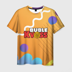 Мужская футболка 3D с принтом Бабл квас Bubble kvass геометрический фон , 100% полиэфир | прямой крой, круглый вырез горловины, длина до линии бедер | бабл квас | игра | мобильная игра