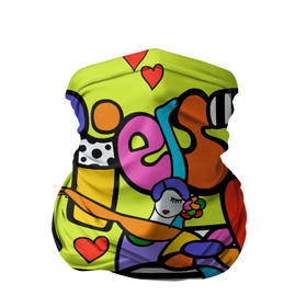 Бандана-труба 3D с принтом Fiesta dance в Белгороде, 100% полиэстер, ткань с особыми свойствами — Activecool | плотность 150‒180 г/м2; хорошо тянется, но сохраняет форму | brazilian artist | bright colors | cubism | emoji | girl | graffiti | hearts | love | pop art | romero britto | valentine | бразильский художник | граффити | девушка | день святого валентина | кубизм | любовь | ромеро бритто | с