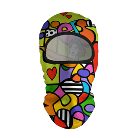 Балаклава 3D с принтом Fiesta dance в Курске, 100% полиэстер, ткань с особыми свойствами — Activecool | плотность 150–180 г/м2; хорошо тянется, но при этом сохраняет форму. Закрывает шею, вокруг отверстия для глаз кайма. Единый размер | brazilian artist | bright colors | cubism | emoji | girl | graffiti | hearts | love | pop art | romero britto | valentine | бразильский художник | граффити | девушка | день святого валентина | кубизм | любовь | ромеро бритто | с