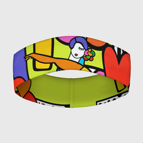 Повязка на голову 3D с принтом Fiesta dance в Тюмени,  |  | brazilian artist | bright colors | cubism | emoji | girl | graffiti | hearts | love | pop art | romero britto | valentine | бразильский художник | граффити | девушка | день святого валентина | кубизм | любовь | ромеро бритто | с