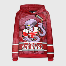 Мужская толстовка 3D с принтом Детройт Ред Уингз, Detroit Red Wings Маскот , 100% полиэстер | двухслойный капюшон со шнурком для регулировки, мягкие манжеты на рукавах и по низу толстовки, спереди карман-кенгуру с мягким внутренним слоем. | Тематика изображения на принте: detroit | detroit red wings | hockey | nhl | red wings | usa | детройд | детройт | детройт ред уингз | маскот | нхл | ред уингз | спорт | сша | хоккей | шайба