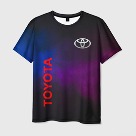 Мужская футболка 3D с принтом TOYOTA | НЕОНОВЫЙ ДЫМ в Курске, 100% полиэфир | прямой крой, круглый вырез горловины, длина до линии бедер | auto | drift | japan | logo | mercedes | neon | smoke | toyota | авто | автомобиль | дрифт | дым | лого | логотип | машина | машины | неон | таета | тайота | тачка | япония