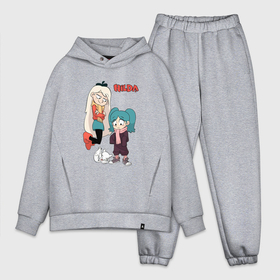 Мужской костюм хлопок OVERSIZE с принтом Хильда мультик в городе Новоалтайск,  |  | hilda | netflix | глушь | мультик | мультсериал | мультфильм | нетфликс | синеволосая | синие волосы | хильда