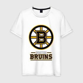 Мужская футболка хлопок с принтом Boston Bruins , Бостон Брюинз в Новосибирске, 100% хлопок | прямой крой, круглый вырез горловины, длина до линии бедер, слегка спущенное плечо. | boston | boston bruins | bruins | hockey | nhl | usa | бостон | бостон брюинз | нхл | спорт | сша | хоккей | шайба