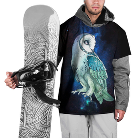 Накидка на куртку 3D с принтом полярная сова в космосе в Новосибирске, 100% полиэстер |  | owl | космос | небо | ночь | перья | полет | полярная сова | птица | сова | хищник