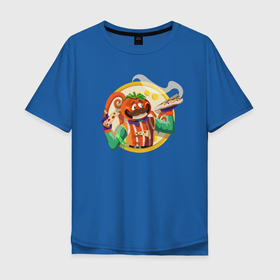 Мужская футболка хлопок Oversize с принтом Сеньоро пицца , 100% хлопок | свободный крой, круглый ворот, “спинка” длиннее передней части | epic games | games | арт | вредная еда | еда | иллюстрация | королевская битва | пицца