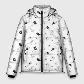 Мужская зимняя куртка 3D с принтом Набор смешных котов. в Екатеринбурге, верх — 100% полиэстер; подкладка — 100% полиэстер; утеплитель — 100% полиэстер | длина ниже бедра, свободный силуэт Оверсайз. Есть воротник-стойка, отстегивающийся капюшон и ветрозащитная планка. 

Боковые карманы с листочкой на кнопках и внутренний карман на молнии. | балаклава | большие глаза | в носках | волшебная палочка | волшебник | забавные | когти | колдун | колпак | кот | котенок | коты | котята | кошка | кошки | крутой | лапки | лапы | магия | мешо | набор